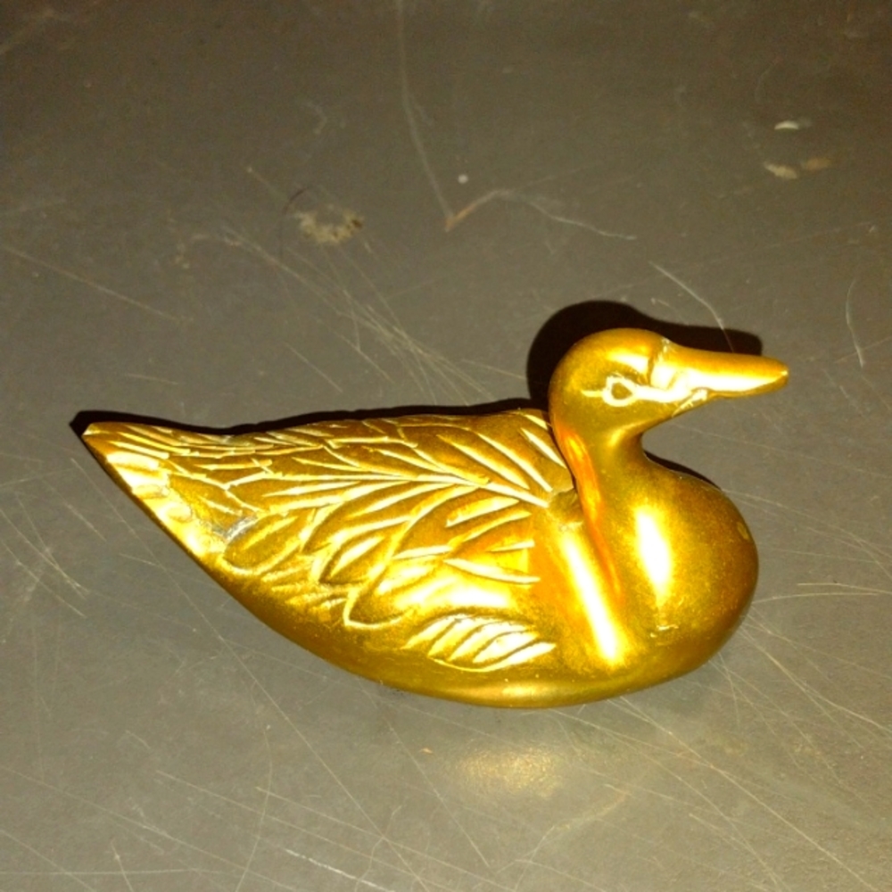 Vintage Brass Duck Ornament